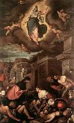 Jacopo Bassano St Roche among the Plague Victims and the Madonna in Glory oil painting artist